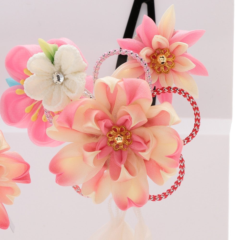 七五三/節句 和装髪飾り 梅 パッチン留め (ピンク)