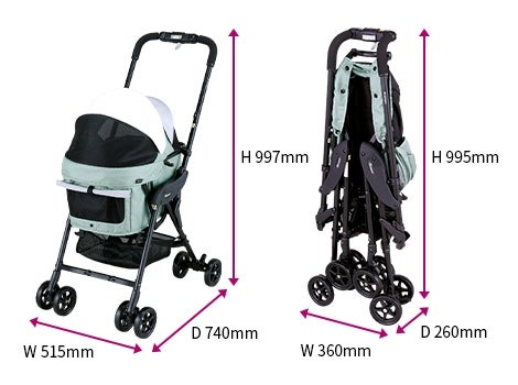 [レンタル] コンビ ペット用カート ミリミリライト アルファ ブラック - 3