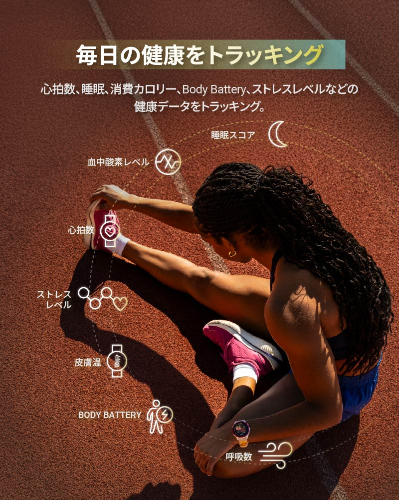 ガーミン(GARMIN) Forerunner 570 42mm ランニングGPSウォッチ 毎日の健康トラッキング（心拍・睡眠・Body Battery） - 15