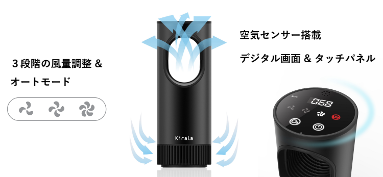[レンタル] Kirala Air(キララエアー) Picco オゾン消臭・除菌機能付きポータブル空気清浄機 バッテリー搭載 - 7