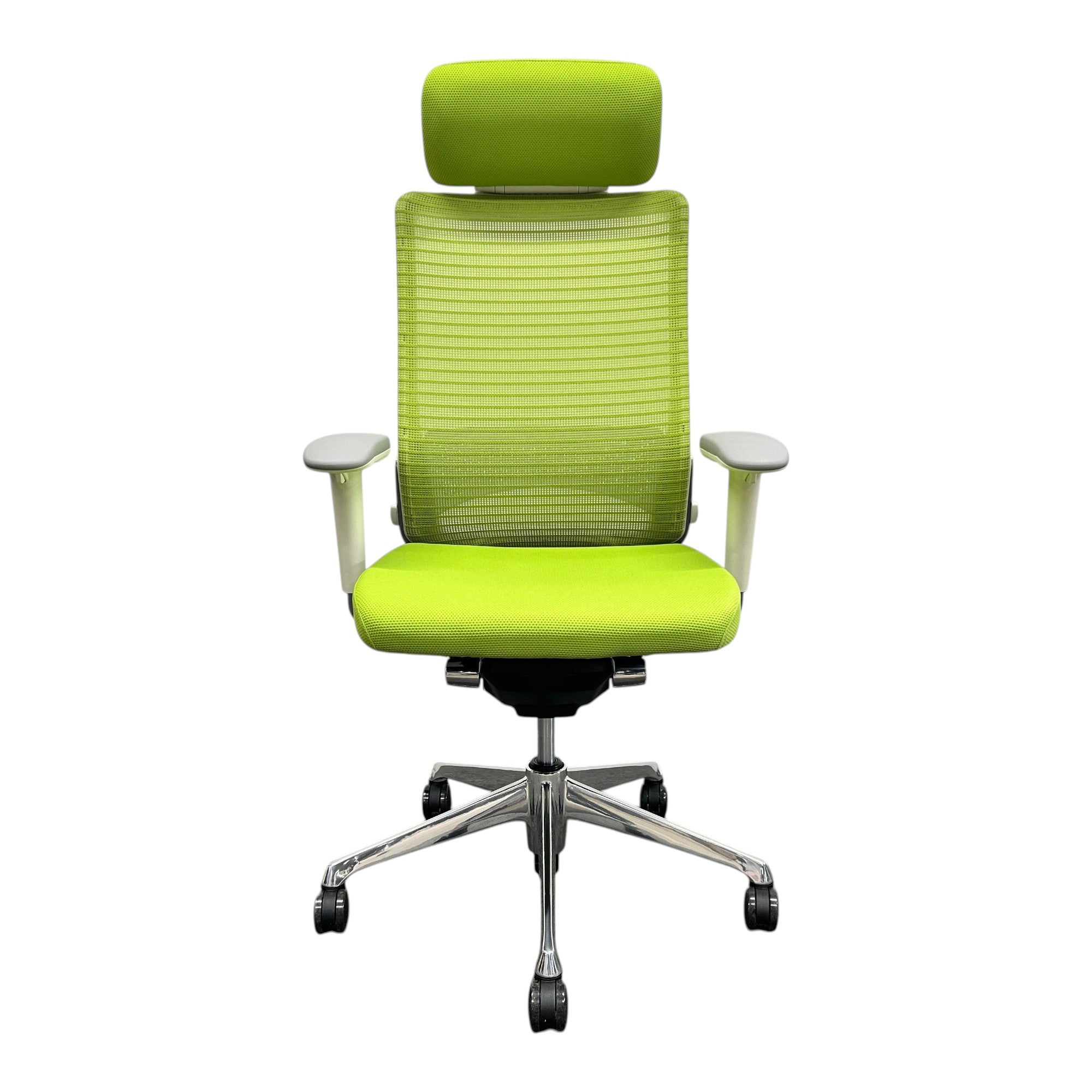 [レンタル] オカムラ オフィスチェア コーラル エクストラハイバック 可動肘 ランバーサポート付き ライムグリーン ポリッシュ CQ8ABZ-FSH5 - 2