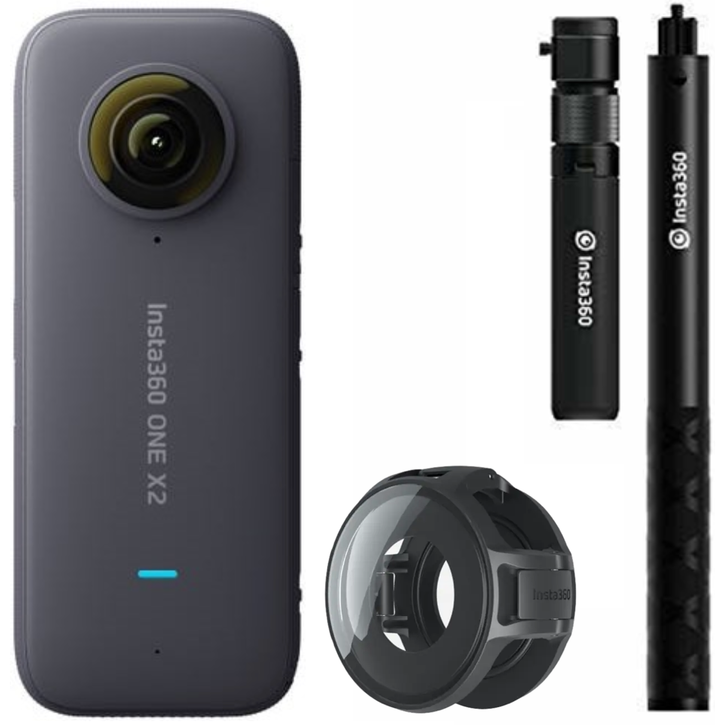 Insta360 ONE X2 バレットタイムハンドル 自撮り棒セット(レンズ保護フィルター付き)