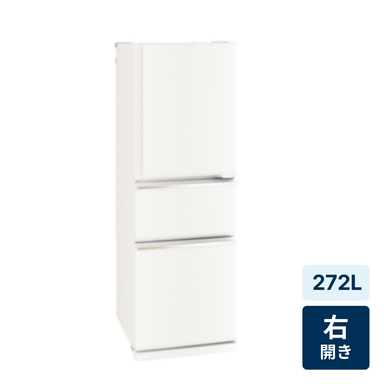 [272L][二人暮らし向け][右開き]三菱電機 MR-CX27M 冷凍冷蔵庫 マットホワイト