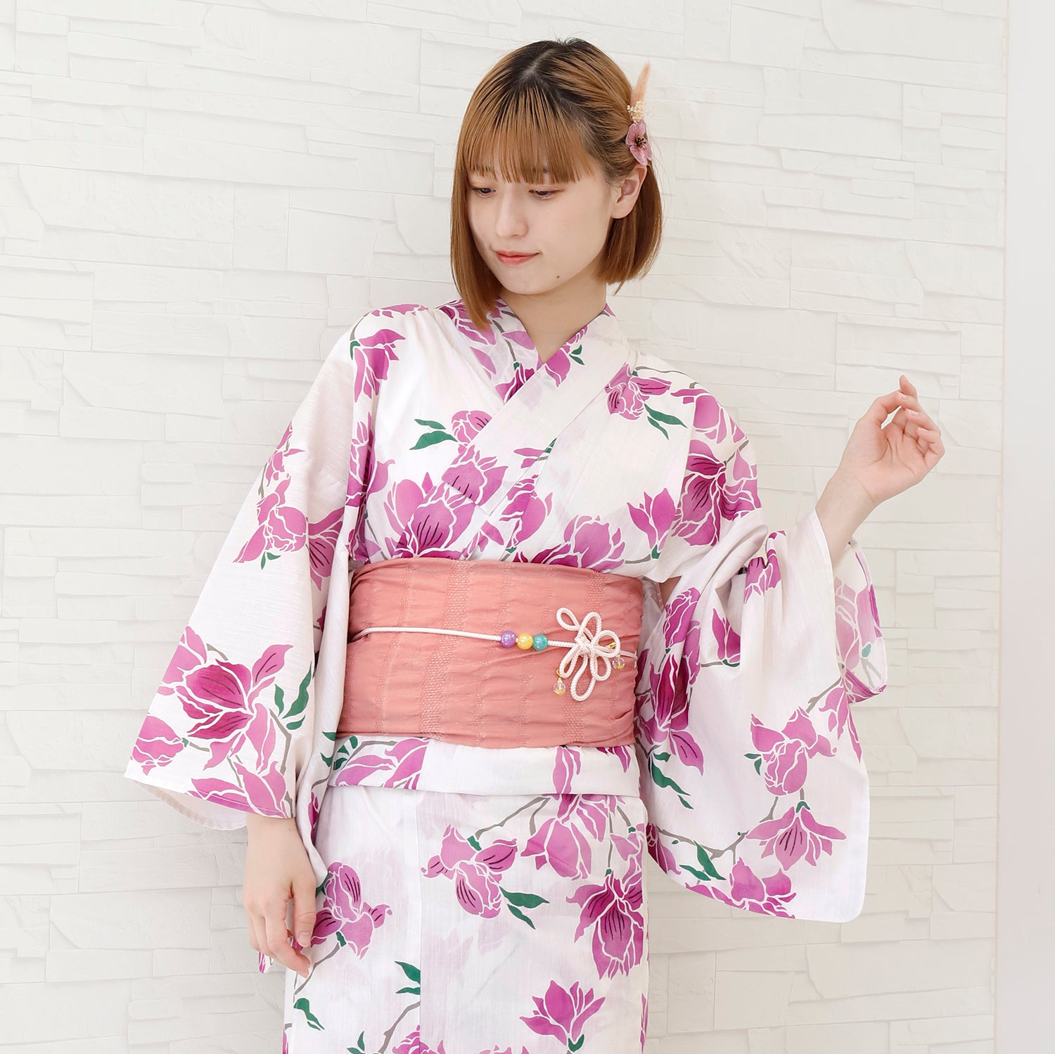 [レンタル] [2025新作]SION レディース浴衣 花柄 フリーサイズ