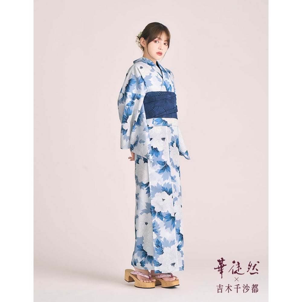 [レンタル] [2025新作]京都丸紅 華徒然×吉木千沙都 レディース浴衣 フルセット 牡丹 フリーサイズ