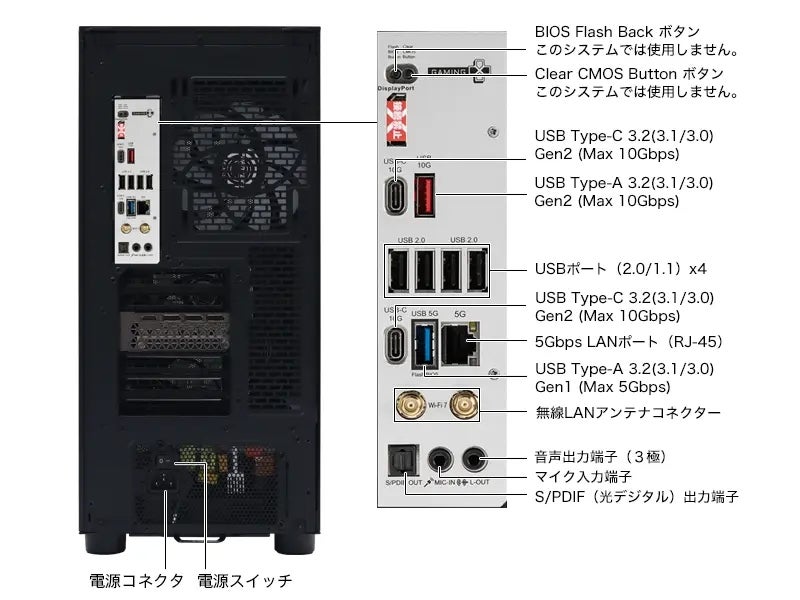 [レンタル] フロンティア(FRONTIER)ゲーミングデスクトップパソコン FRZAB850B/B ブラック - 7