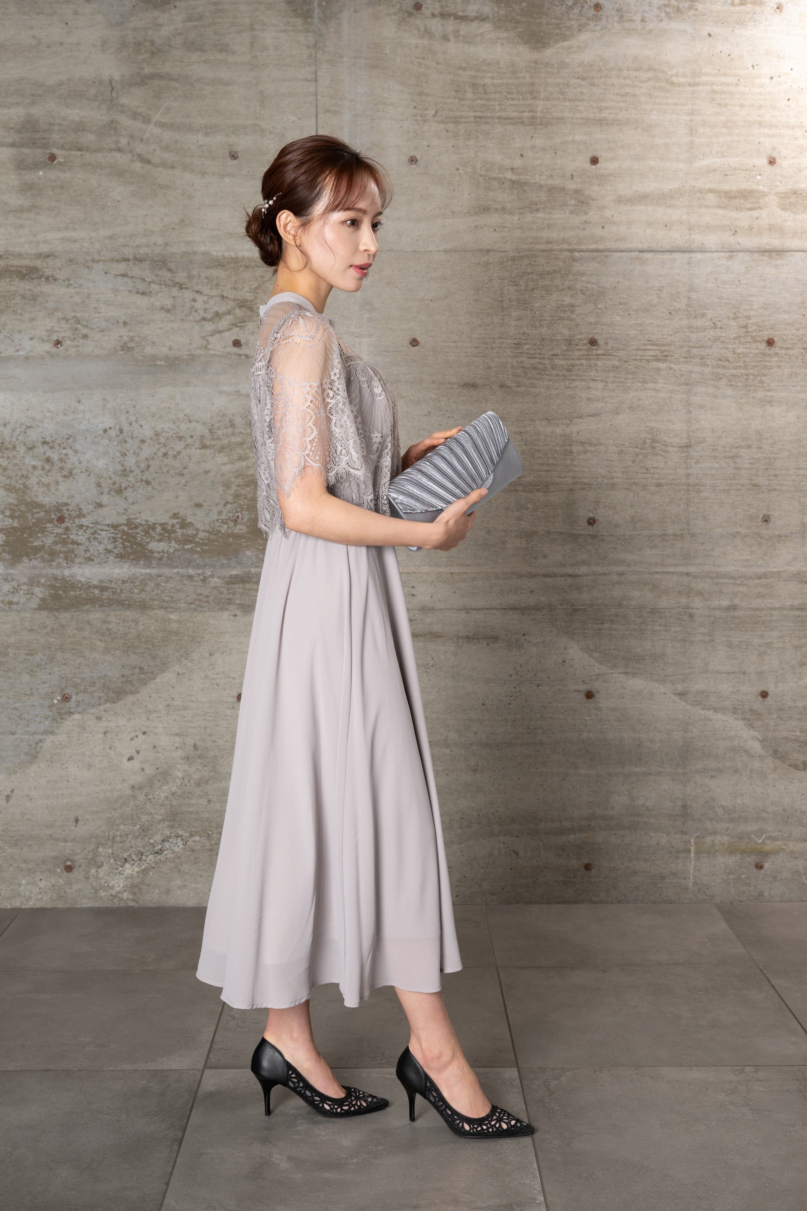 [レンタル] BELINDA DE CAPRIS スタンドカラーフレアドレスの宅配レンタル - 14