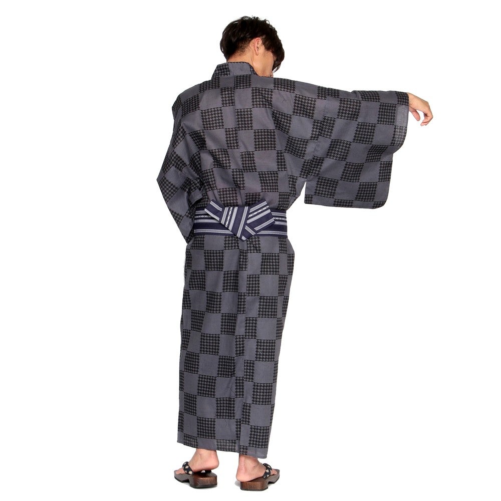 [レンタル] メンズ浴衣 フルセット 千鳥格子 身長目安170cmの宅配レンタル - 4