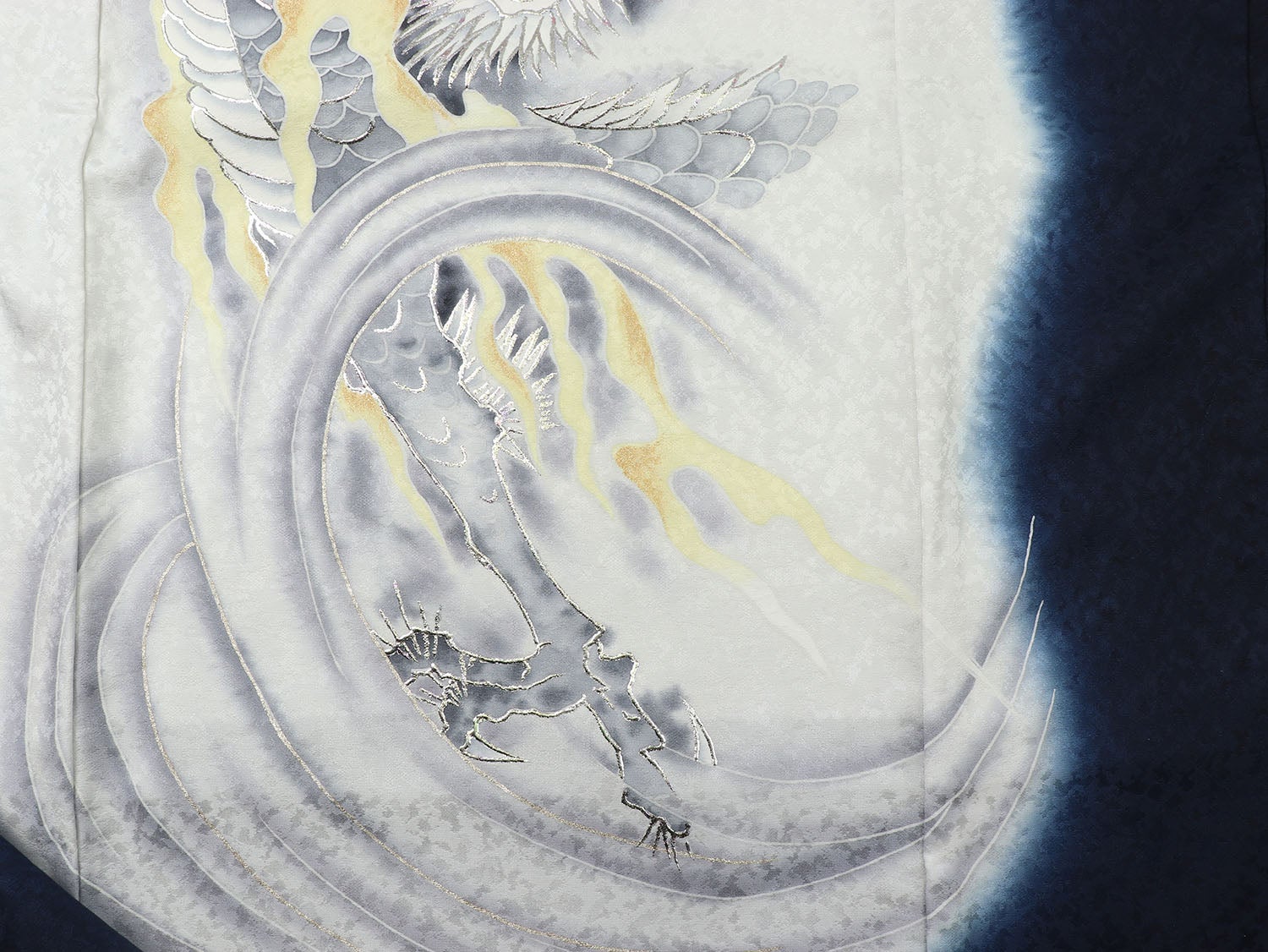 [レンタル] 男の子 お宮参り 産着 レンタル6点フルセット 正絹 銀彩天龍 紺色の宅配レンタル - 7