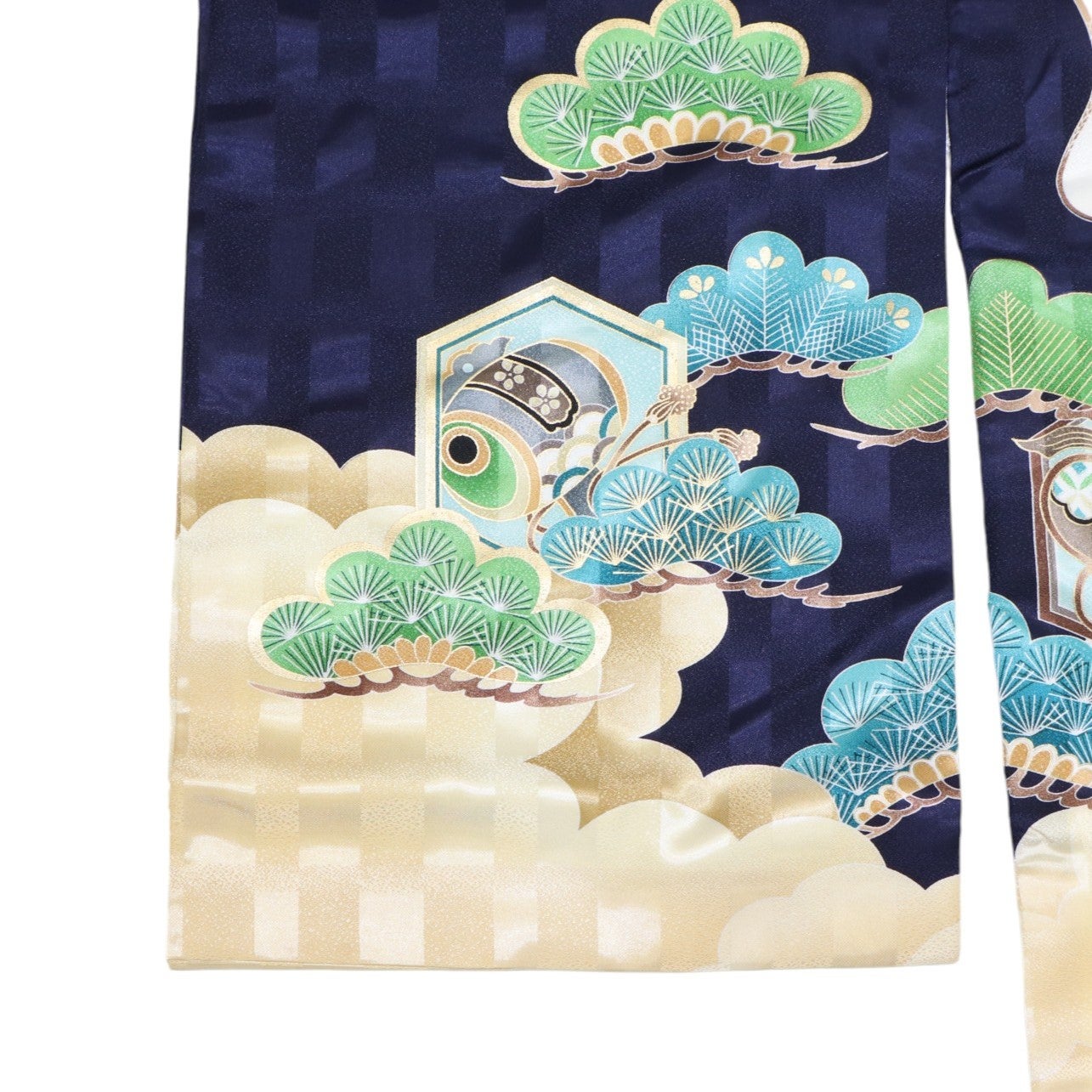 [レンタル] 男の子 お宮参り 産着レンタル6点フルセット 龍につづみ 紺（松）の宅配レンタル - 2