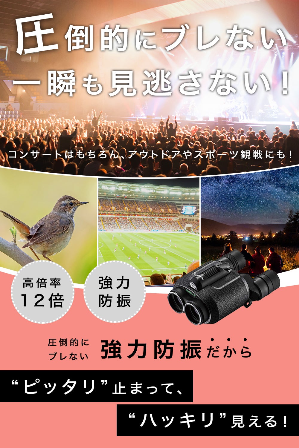 [レンタル] [倍率12倍] 富士フイルム FUJINON テクノスタビ TS12×28 コンサート・ライブ向け 防振双眼鏡 - 4