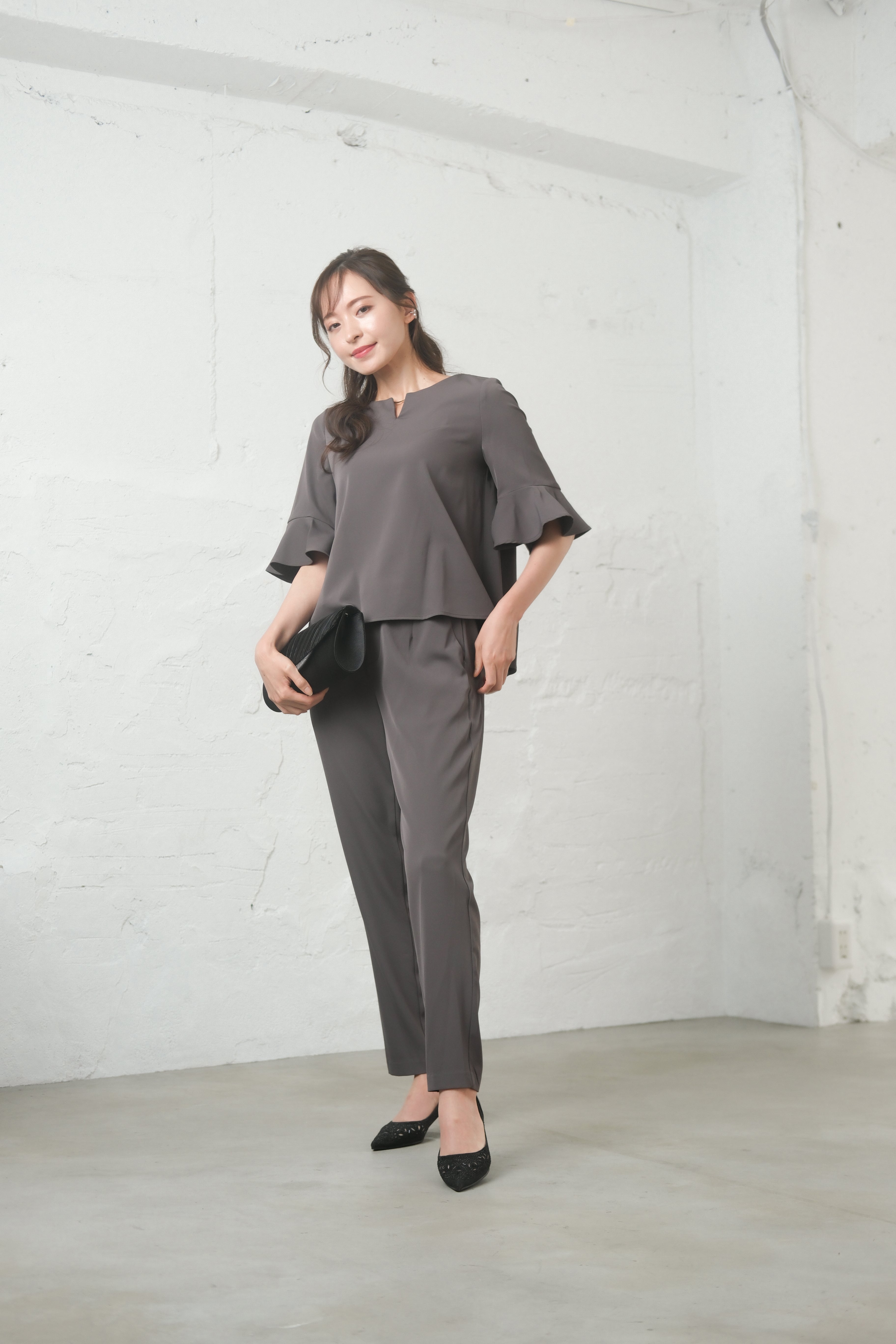 [レンタル] BELINDA DE CAPRIS パンツドレス バックレーストップス 2点セット モカの宅配レンタル - 5