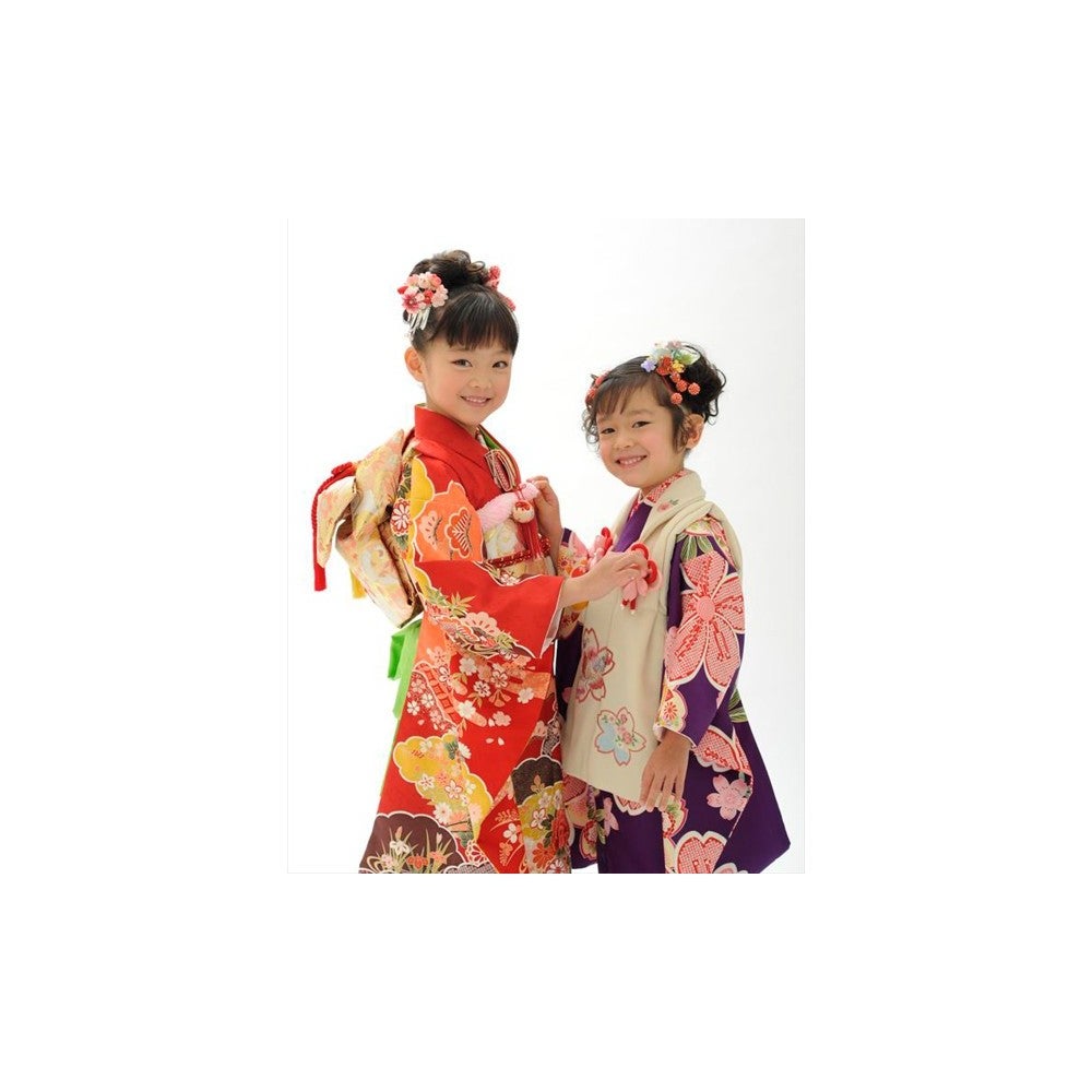 [レンタル] 七五三/節句 被布セット 3歳女の子 疋田柄 古典デザインの宅配レンタル - 6