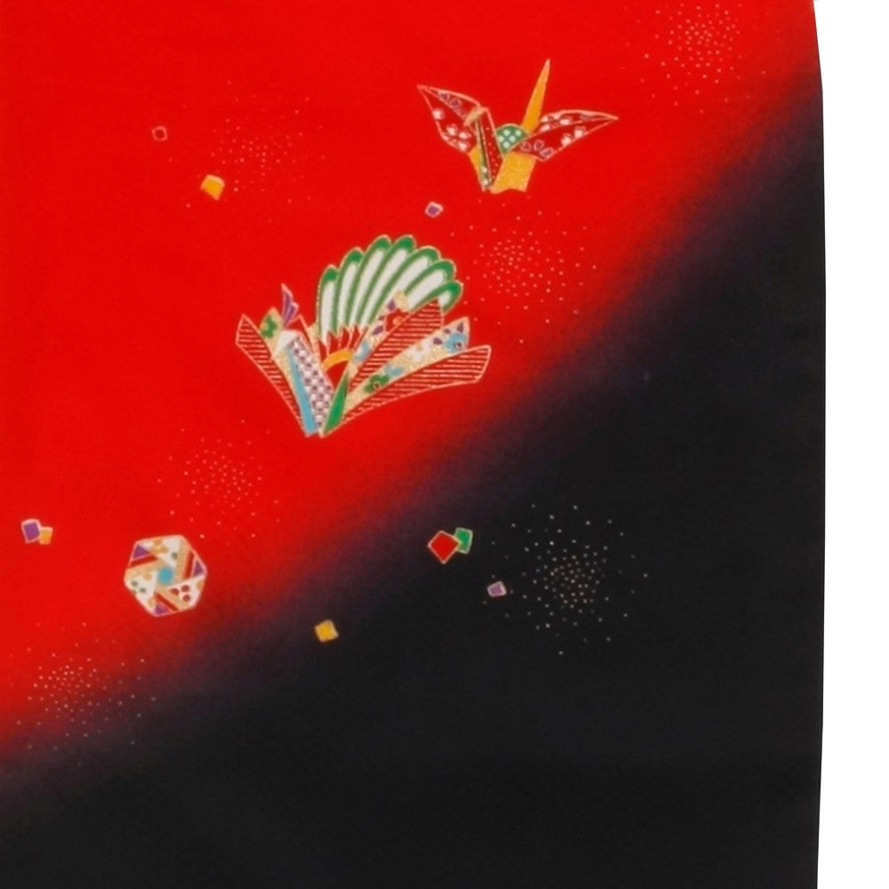 [レンタル] 七五三/節句 被布セット 3歳女の子 被布セット 洗練 折り鶴の宅配レンタル - 3