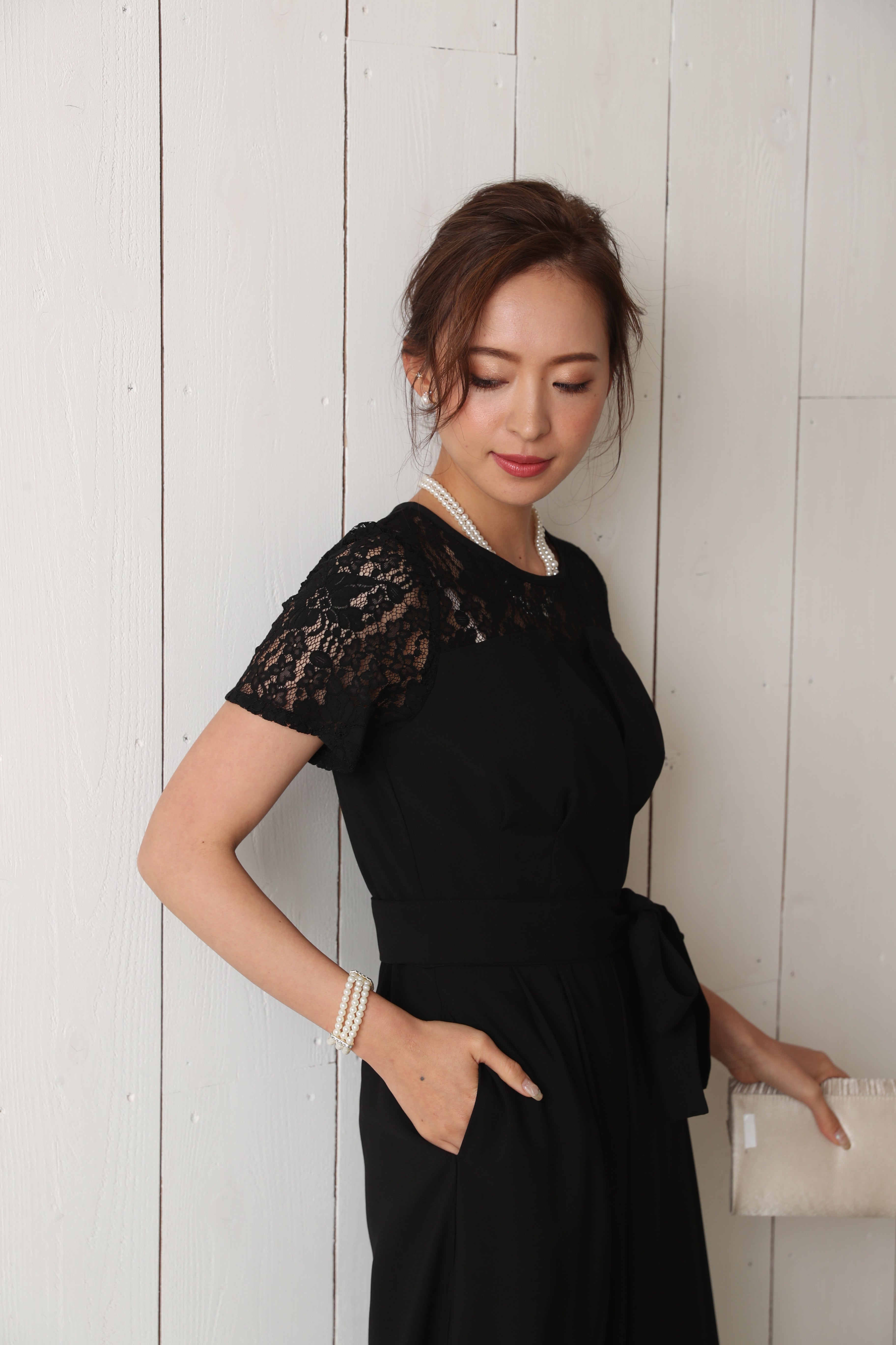 [レンタル] BELINDA DE CAPRIS 袖付きタックテーパード オールインワン パンツドレス ブラックの宅配レンタル - 30