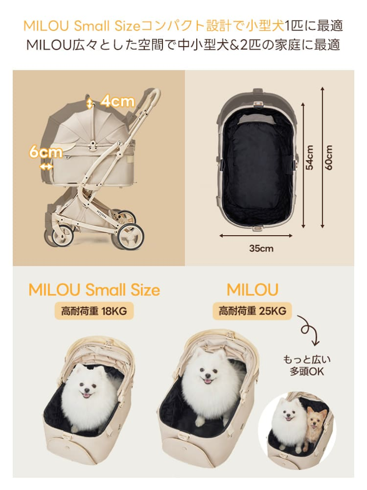 レンタル] PETTENA ペットカート MILOU Small Size ココアモカ