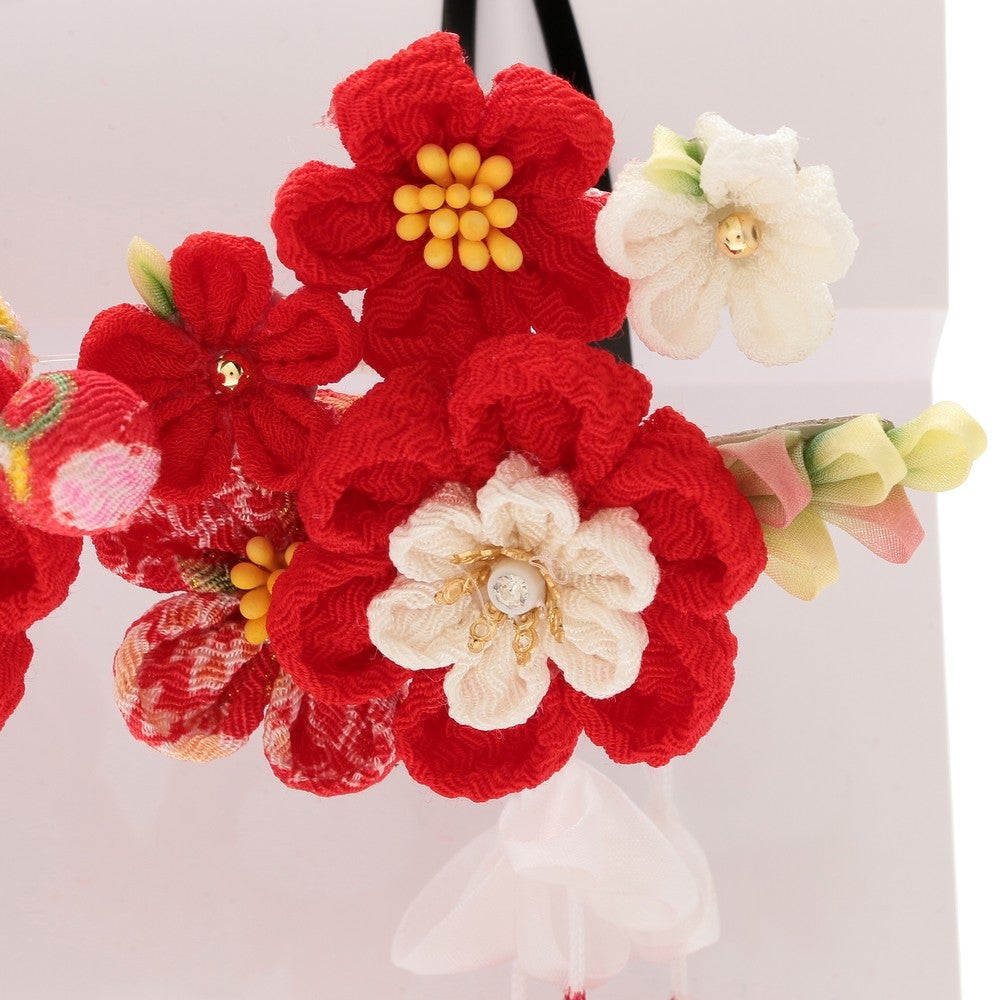 [レンタル] 七五三/節句 和装髪飾り 2点セット パッチン留め (レッド)の宅配レンタル - 2