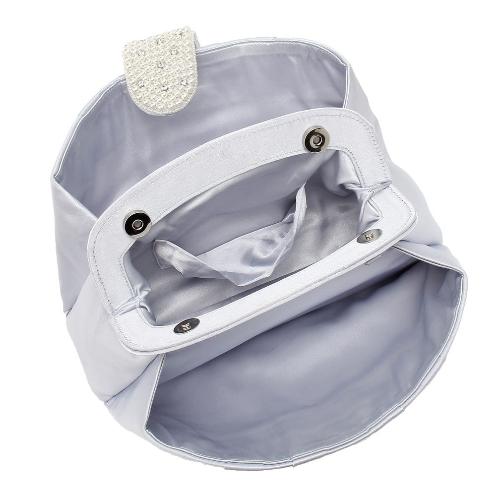 [レンタル] レディース パール＆ビジュー付き クラッチバッグ - 8