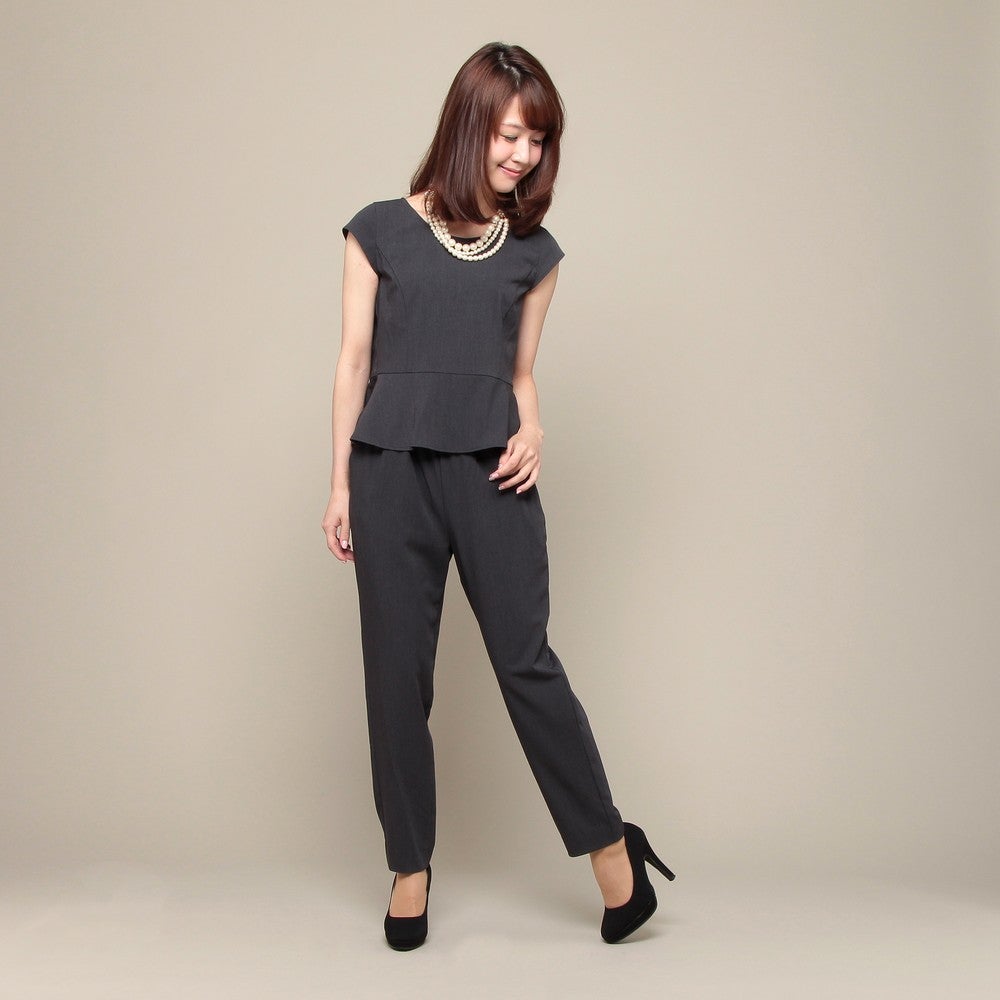 [レンタル] レディース ビームス ライツ キャップスリーブ パンツドレス グレー 7号