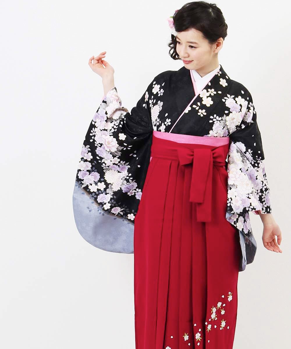 [レンタル] 【対応身長157cm～165cm】卒業式 袴 レンタル フルセット 女性 袴セット-828の宅配レンタル - 2