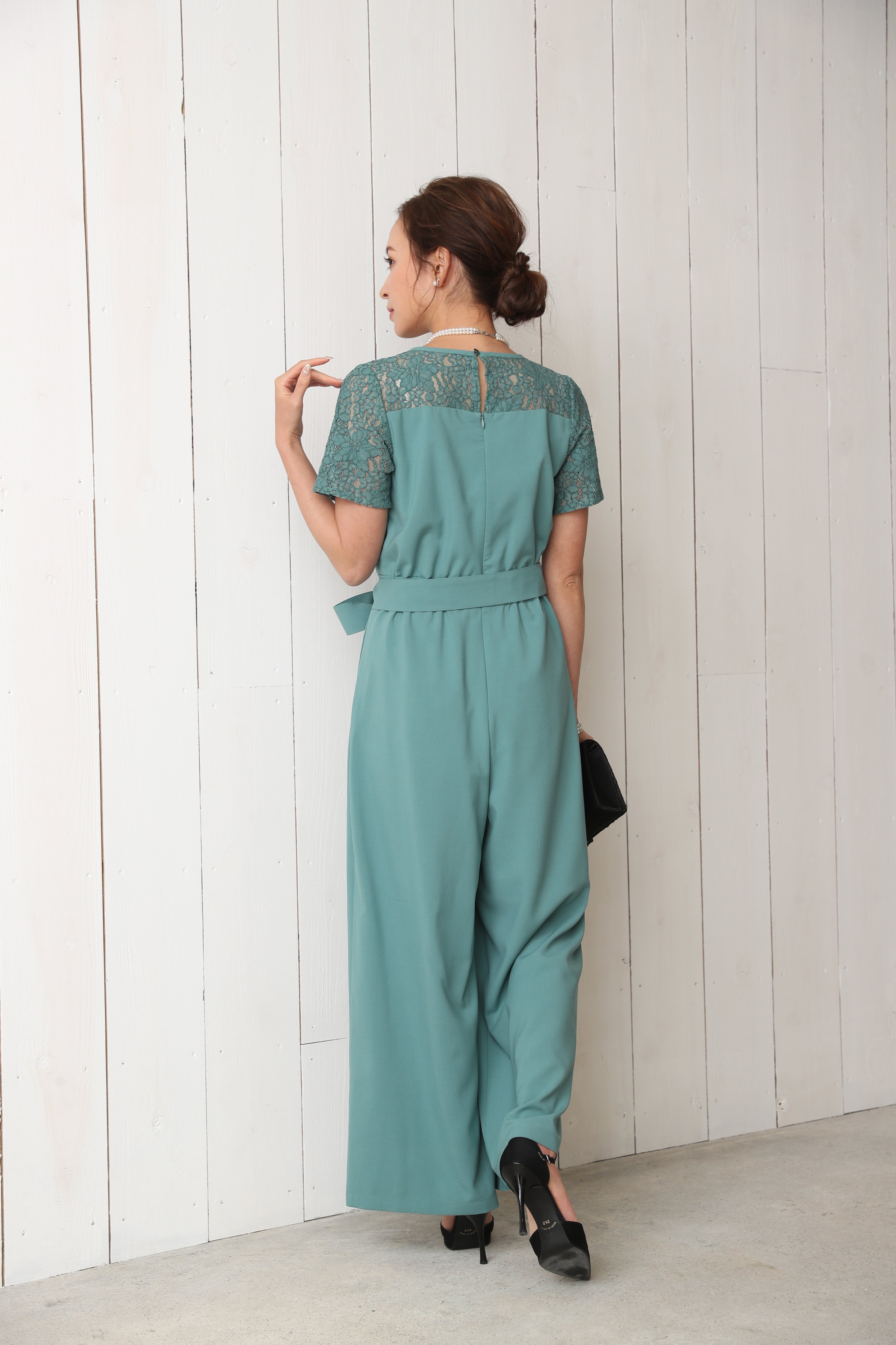 [レンタル] BELINDA DE CAPRIS 袖付きタックテーパード オールインワン パンツドレス ミントの宅配レンタル - 22