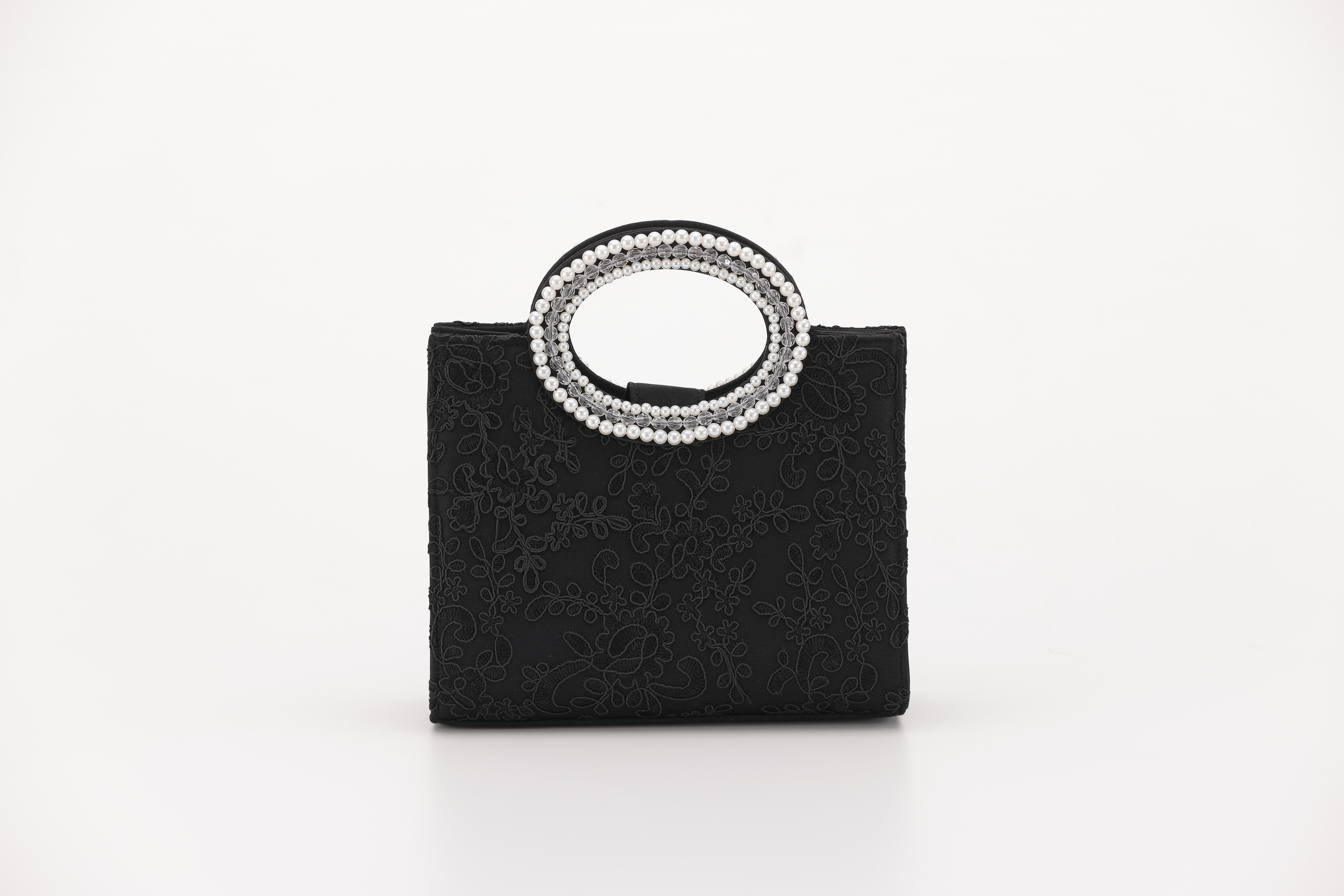 [レンタル] アートマリー ハンドパール刺繍パーティーバッグ ブラック