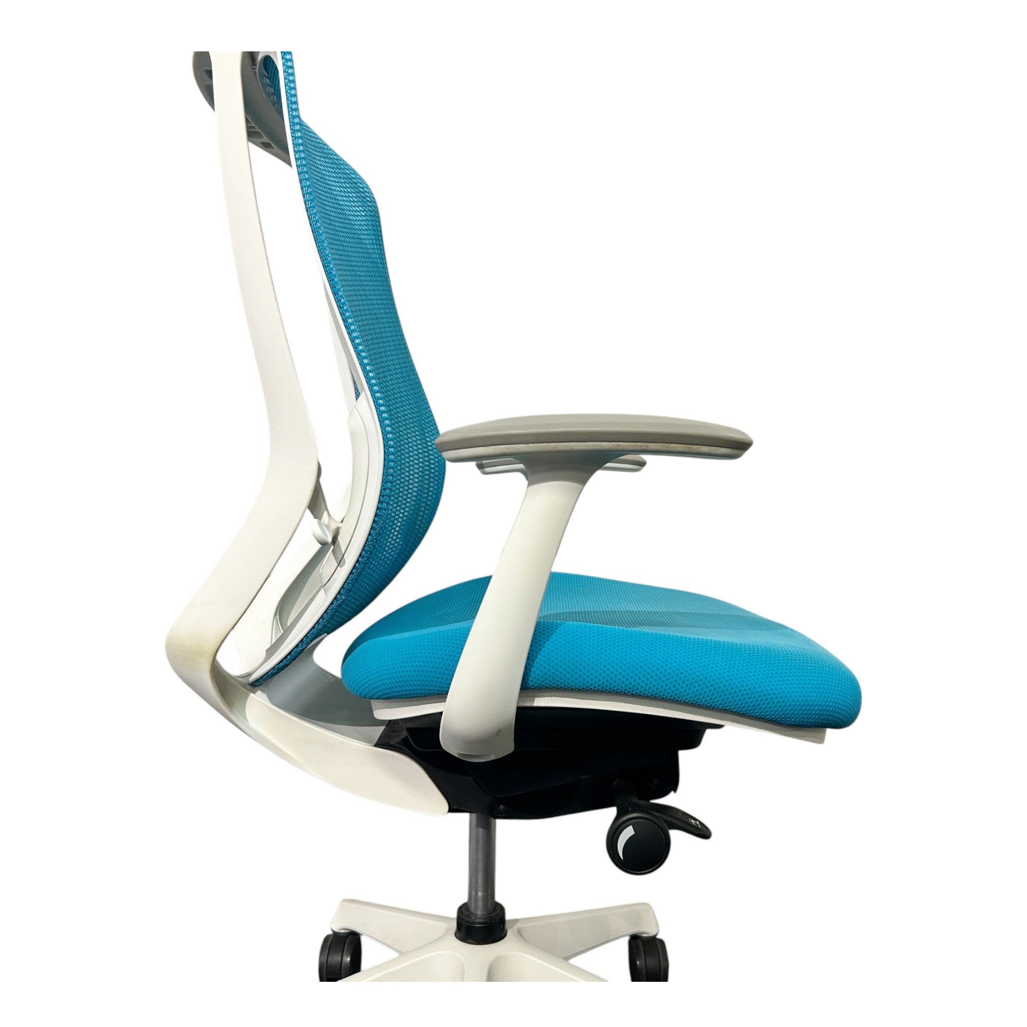 [レンタル] オカムラ オフィスチェア シルフィー ハイバック 固定肘 ブルーグリーン ホワイト C646XW-FMR6 - 9