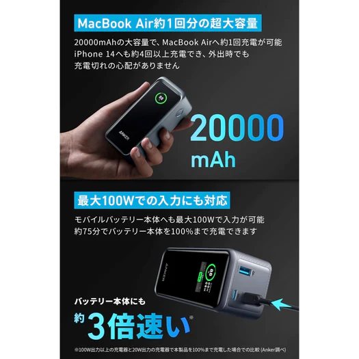 [レンタル] Anker Prime Power Bank (20000mAh, 200W) A1336011 - 6