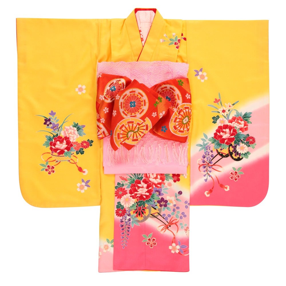 [レンタル] 七五三/節句 着物セット 7歳女の子 御所車 古典的の宅配レンタル - 4