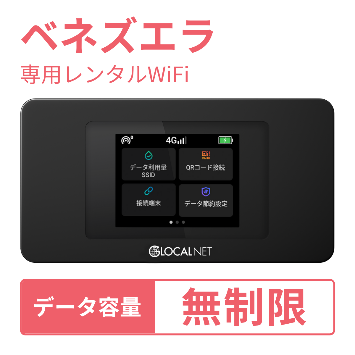 [レンタル] レンティオWiFi ベネズエラWiFi 4G 無制限/日 データ容量プラン