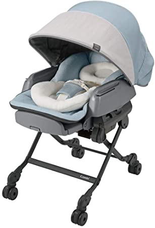 コンビ ホワイトレーベル ネムリラ AUTO SWING BEDi Long スリープシェル EG ミンティブルー ベビーラック/ハイローチェア