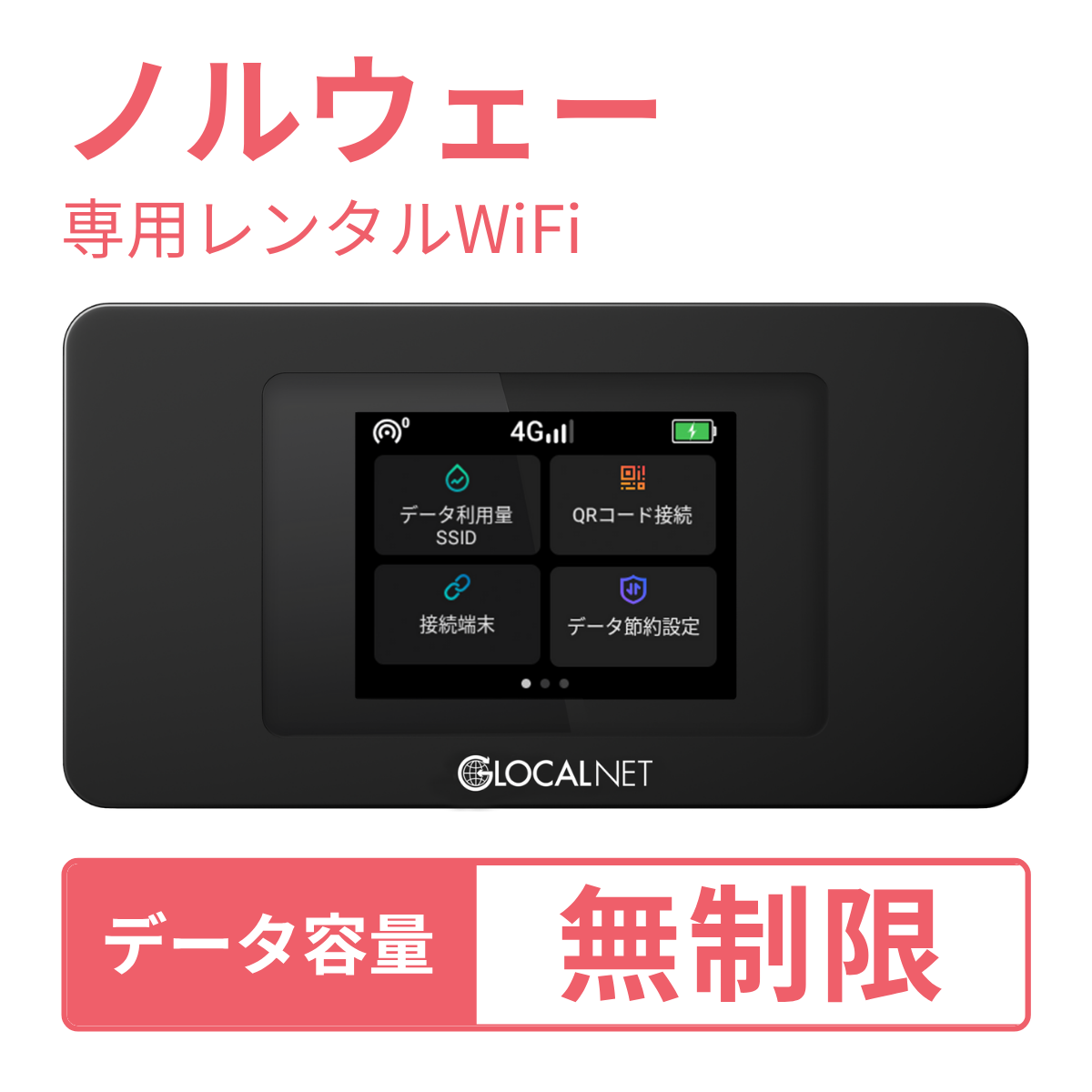 [レンタル] レンティオWiFi ノルウェーWiFi 4G 無制限/日 データ容量プラン