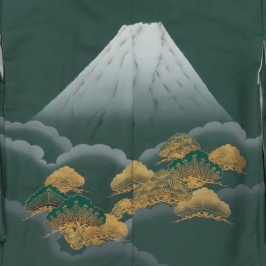 七五三/節句 袴セット 5歳 男の子 雪富士 荘厳 グリーン