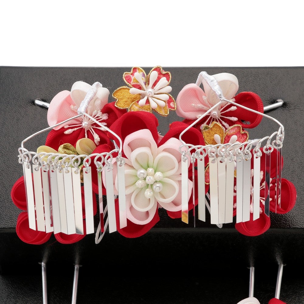 レンタル] 七五三/節句 和装髪飾り ちんころ かんざし 4点 勝山セット