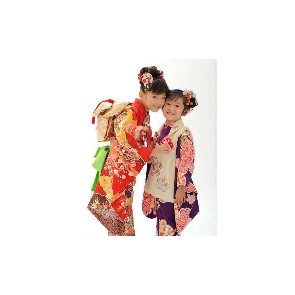 [レンタル] 七五三/節句 被布セット 3歳女の子 疋田柄 古典デザインの宅配レンタル - 7
