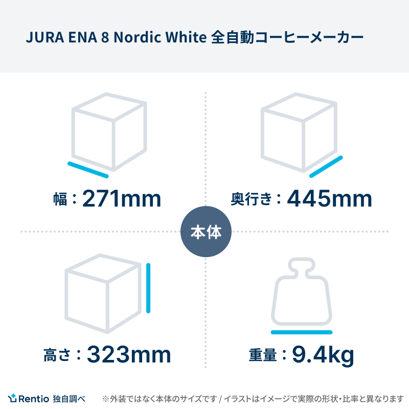 [レンタル] ユーラ(JURA) ENA 8 Nordic White 全自動コーヒーメーカー - 4