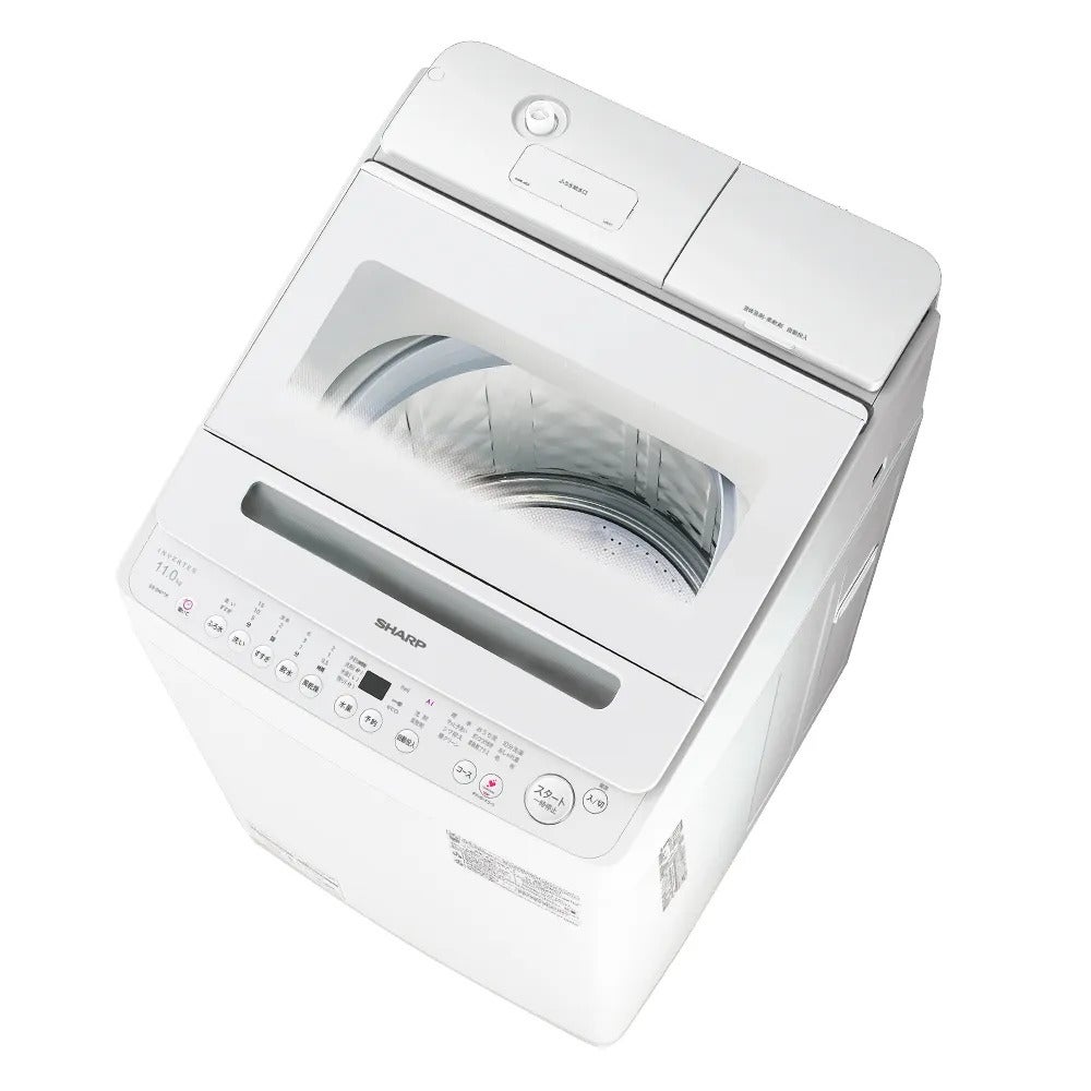 [レンタル] シャープ 穴なし槽 ES-SW11K 縦型洗濯機 11kg ホワイト - 2