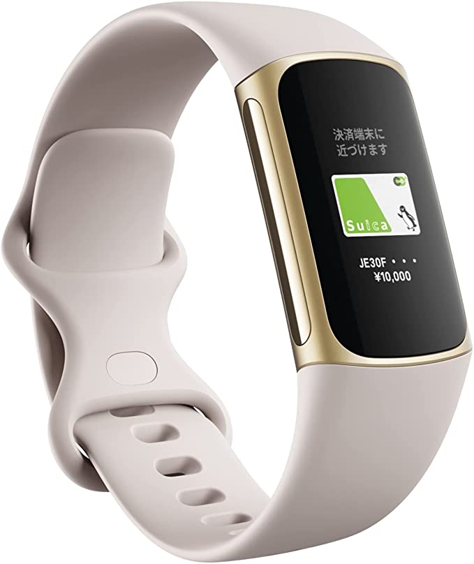 [レンタル] Fitbit Charge5 GPS搭載フィットネストラッカー ルナホワイト L/Sサイズ FB421GLWT-FRCJK