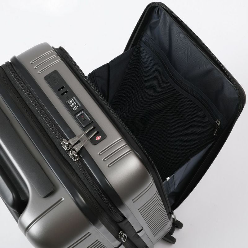 [レンタル] [1-3泊向けサイズ]BERMAS EURO CITY2 No.60295 フロントオープンファスナー38L 48cm ハードスーツケース ジェットブラックの宅配レンタル - 8