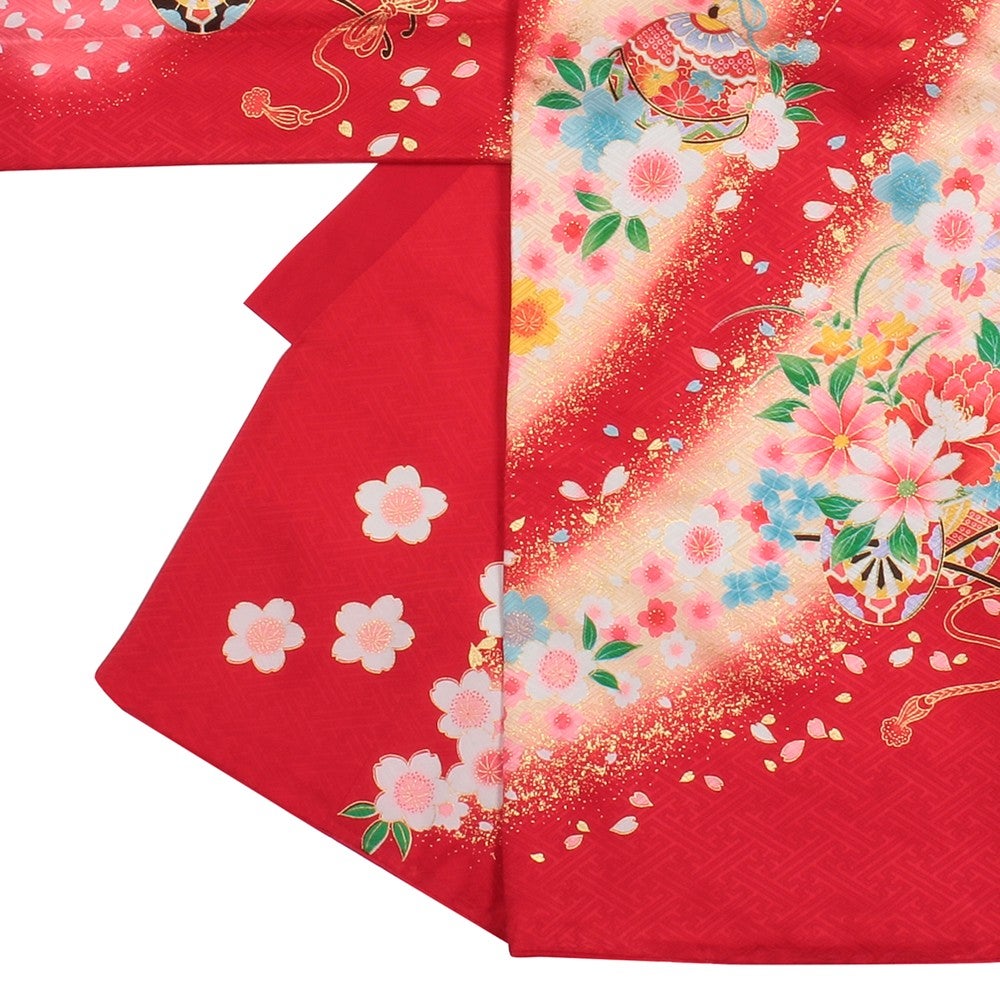 [レンタル] 女の子 お宮参り 産着レンタル6点フルセット 正絹 光 御所車の宅配レンタル - 2