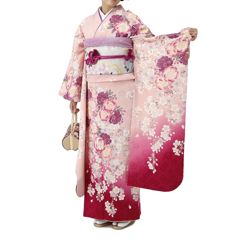 [レンタル] 振袖 花柄 Lサイズ(レッド) / LLサイズ(ピンク)の宅配レンタル - 3