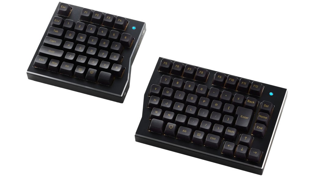 [レンタル] Waffree keyboard ワイヤレス分割キーボード Brass Plate - 2