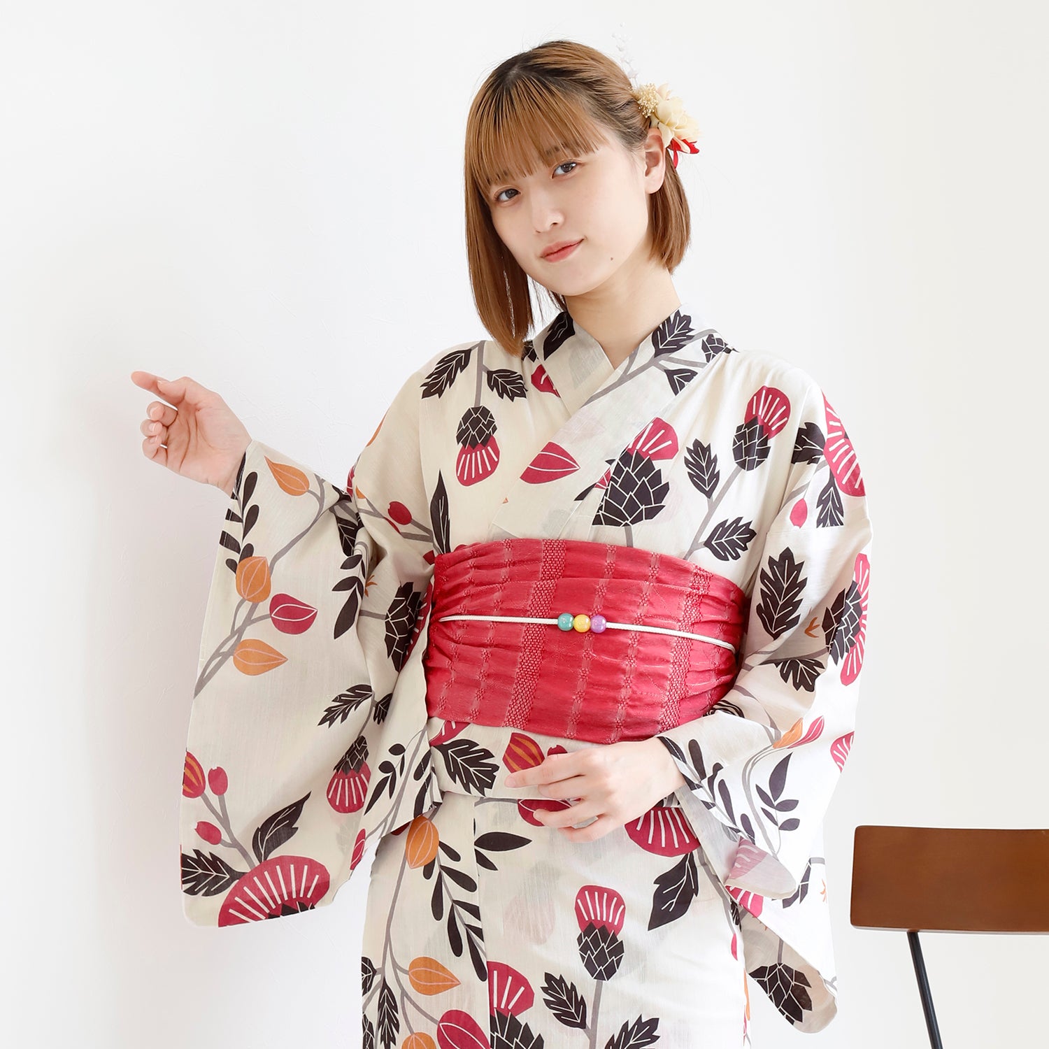 [レンタル] [2025新作]SION レディース浴衣 花柄 フリーサイズの宅配レンタル - 2