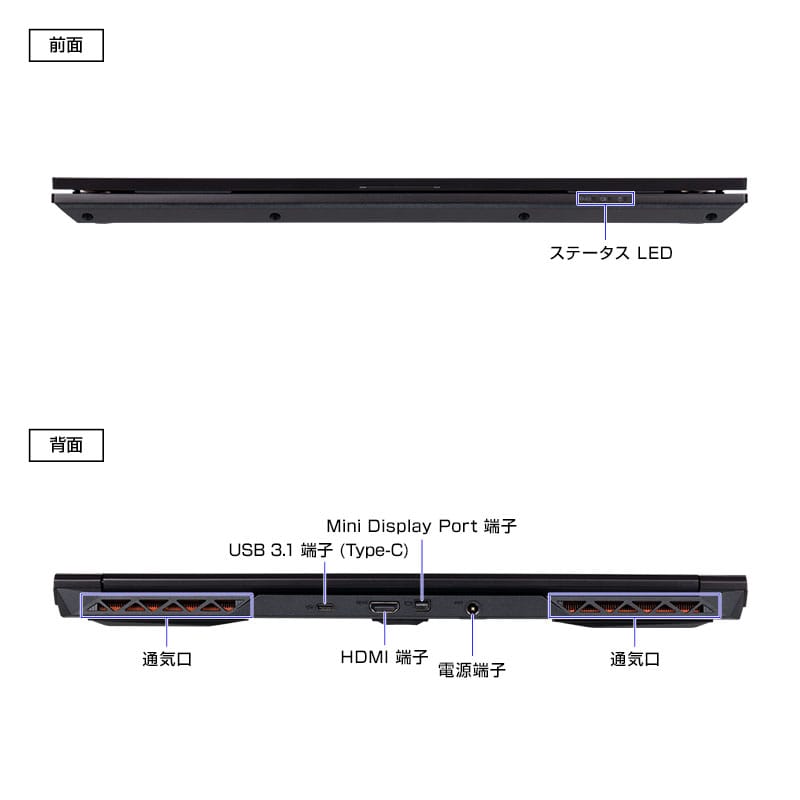 [レンタル] mouse(マウス) K5-I7G50BK-A ノートパソコン(Core™ i7-12650H プロセッサー/ GeForce RTX™ 2050 Laptop GPU/16GB/M.2 NVMe SSD 500GB/Windows 11 Home) - 8