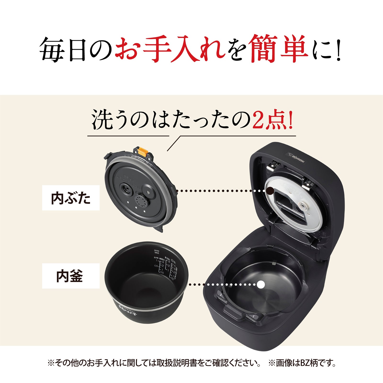 [レンタル] [4合炊き] 象印 炎舞炊き NW-UT07 小容量圧力IH炊飯ジャー - 9