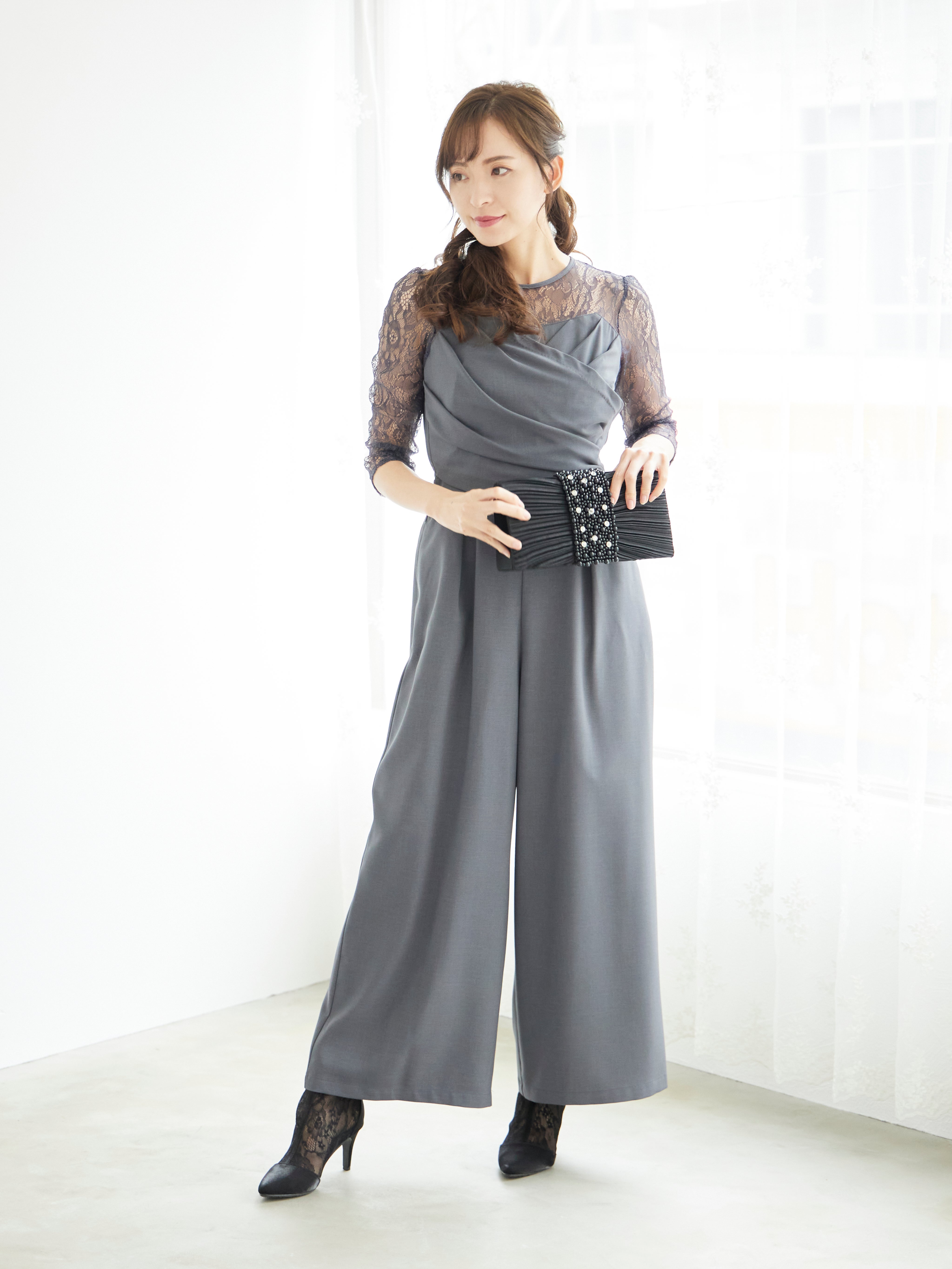 [レンタル] BELINDA DE CAPRIS クロスデザイン オールインワン パンツドレス グレーの宅配レンタル - 3