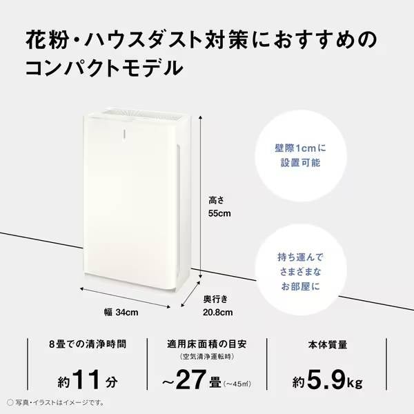 [レンタル] パナソニック F-PX60Cナノイー搭載 空気清浄機 (~27畳) - 6