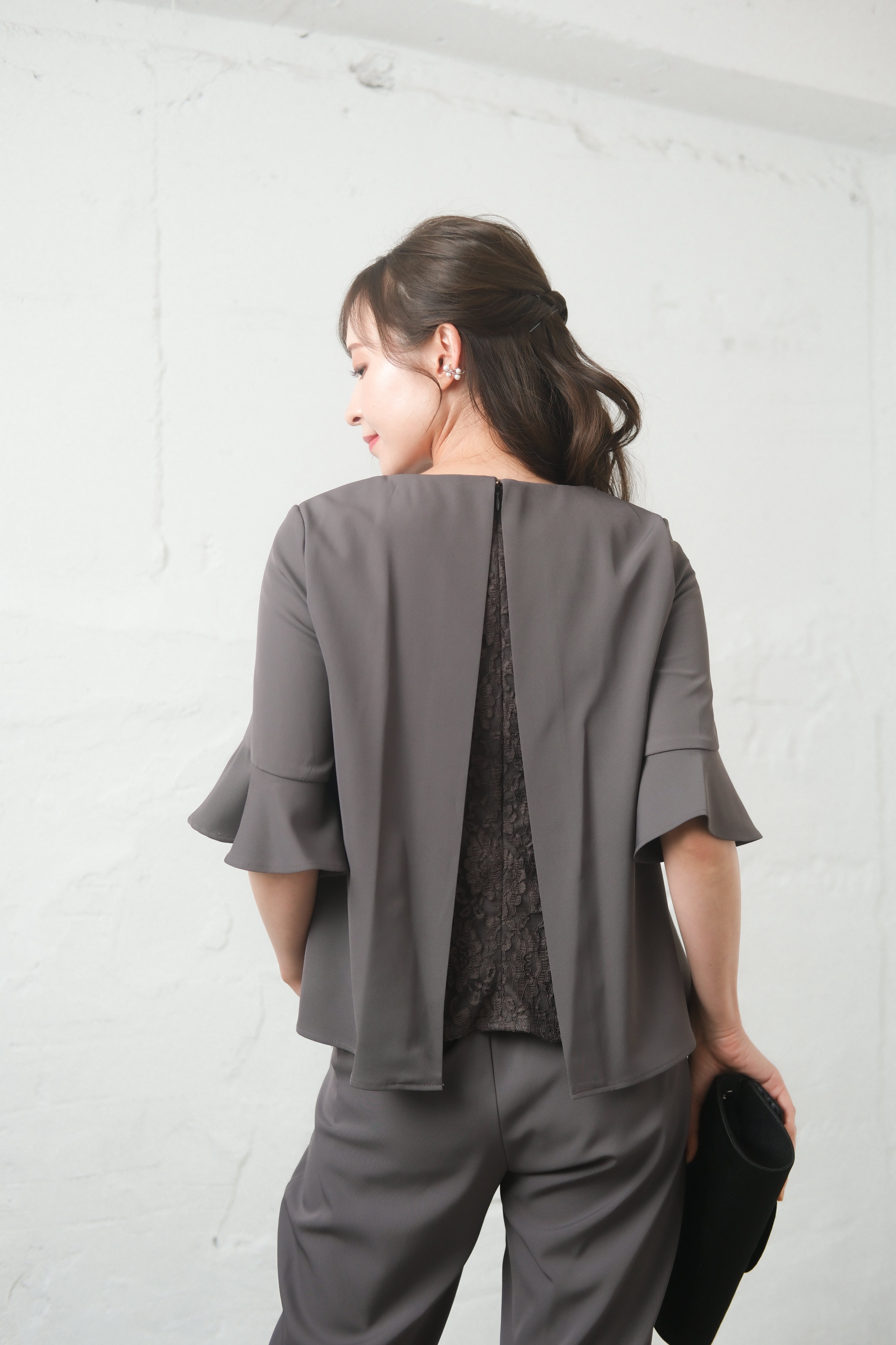 [レンタル] BELINDA DE CAPRIS パンツドレス バックレーストップス 2点セット モカの宅配レンタル - 8