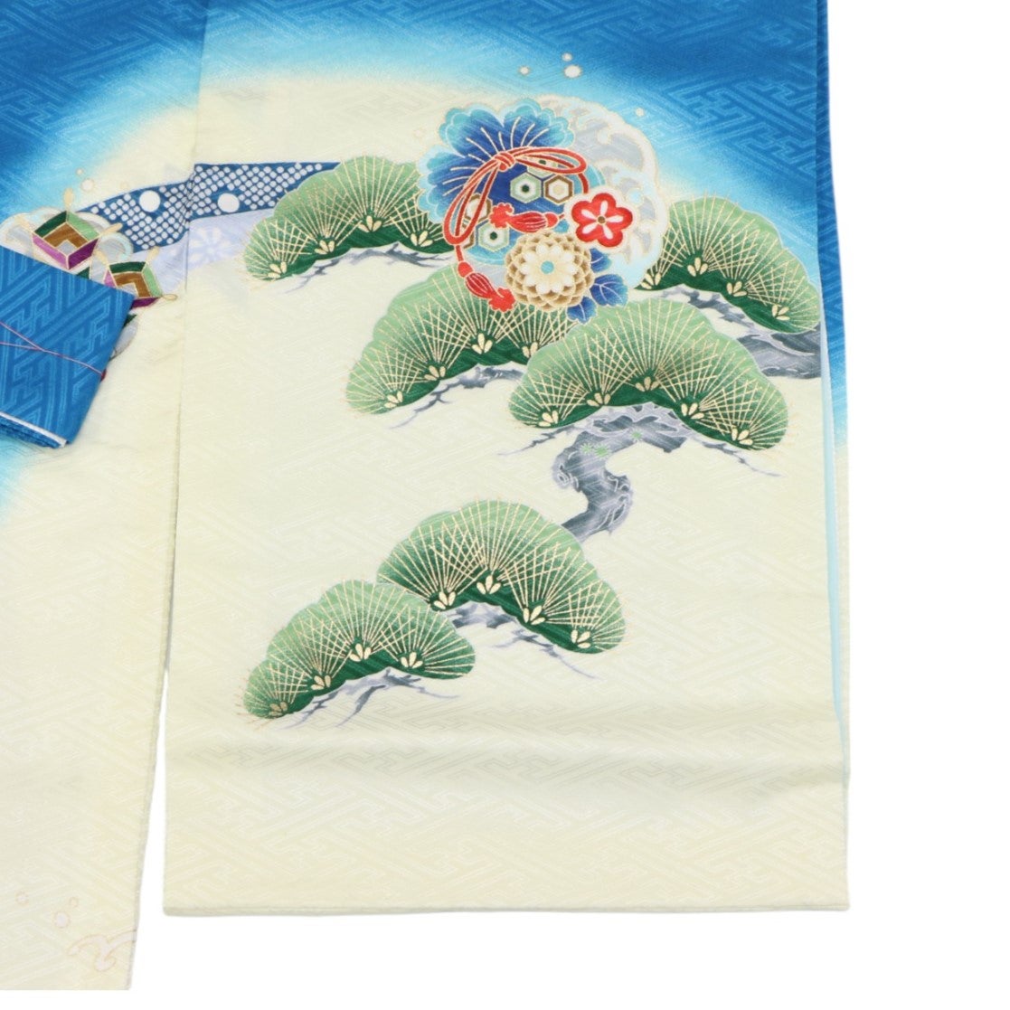 [レンタル] 男の子 お宮参り 産着レンタル6点フルセット 鷹に宝船 青の宅配レンタル - 4