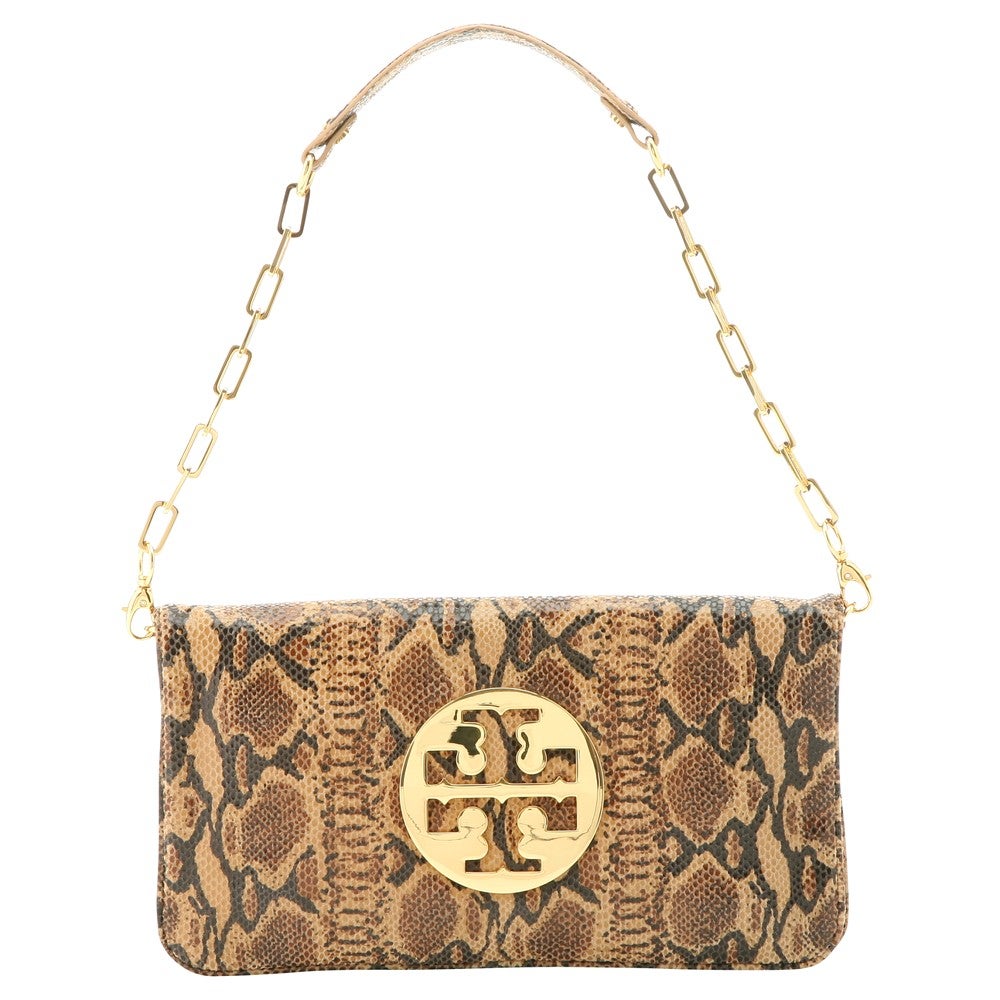 [レンタル] レディース トリーバーチ プリントレザー ショルダーバッグ ブラウン